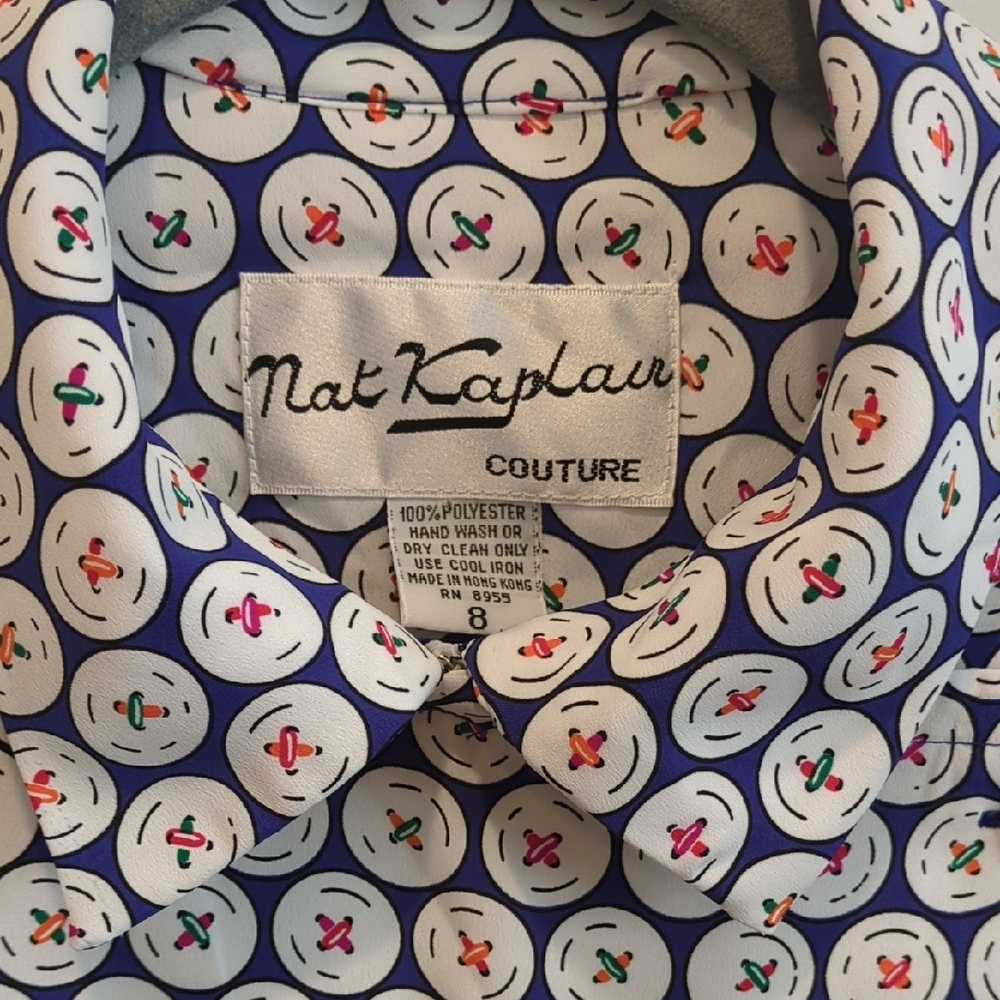 Vintage 1980s Nat Kaplan Day Dress Shirt Dress Size 8 Retro VGUC - Picture 2 of 10